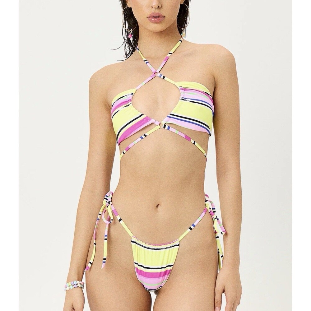Frankies Bikinis x Naomi Oaska 2-Piece Bikini Set M Malibu Halter Top Tia Bottom
